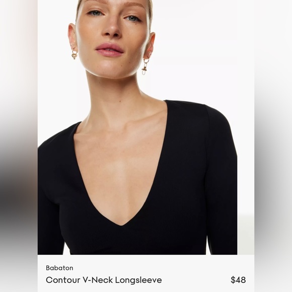 BRAND NEW BABATON (ARITZIA) CONTOUR V-NECK LONGSLEEVE - Picture 2 of 13